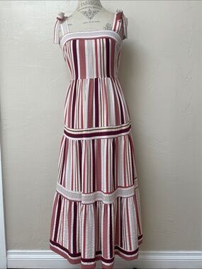Striped Sundress with shoulder ties